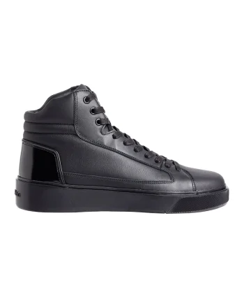 Pantofi sport mid-high uni de piele, Negru