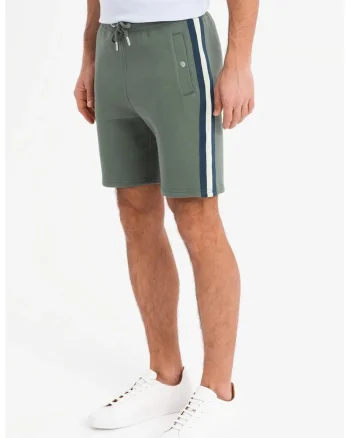 Pantaloni scurti din amestec de bumbac cu buzunare oblice, Verde masliniu