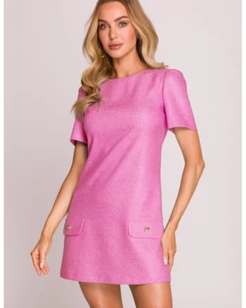 Rochie mini in forma de trapez,, Fucsia