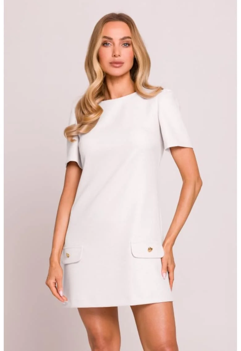 Rochie mini in forma de trapez,, Alb