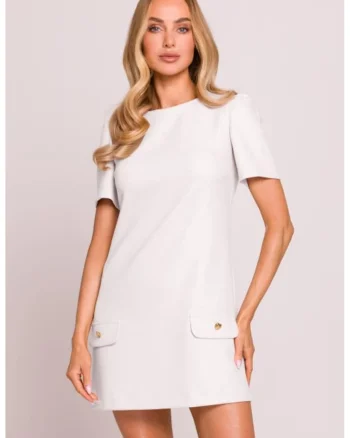 Rochie mini in forma de trapez,, Alb
