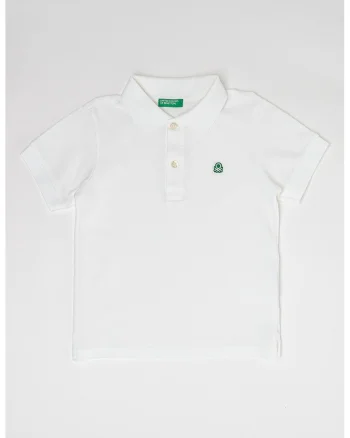 Tricou polo de bumbac pique, Alb