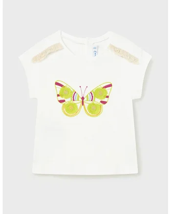 Tricou cu imprimeu grafic, Alb/Verde lime