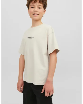 Tricou lejer cu text, Bej deschis