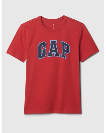 Tricou din bumbac cu imprimeu logo, Rosu/Albastru