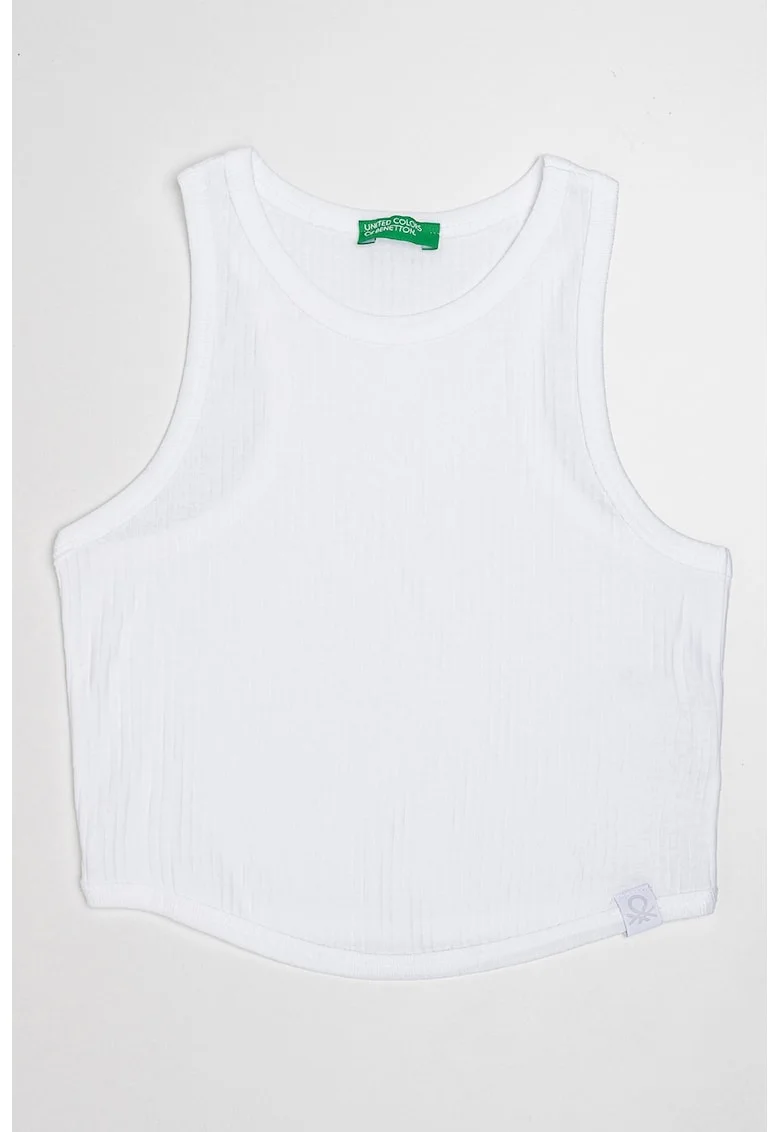 Top crop striat, Alb/Verde