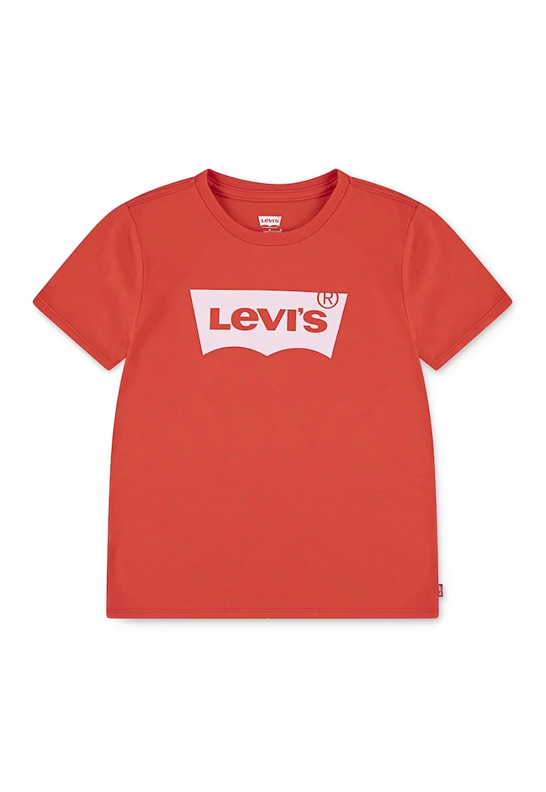 Tricou cu decolteu la baza gatului si logo Batwing, Portocaliu