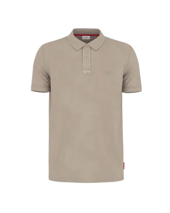 Tricou polo din amestec de bumbac organic, Bej