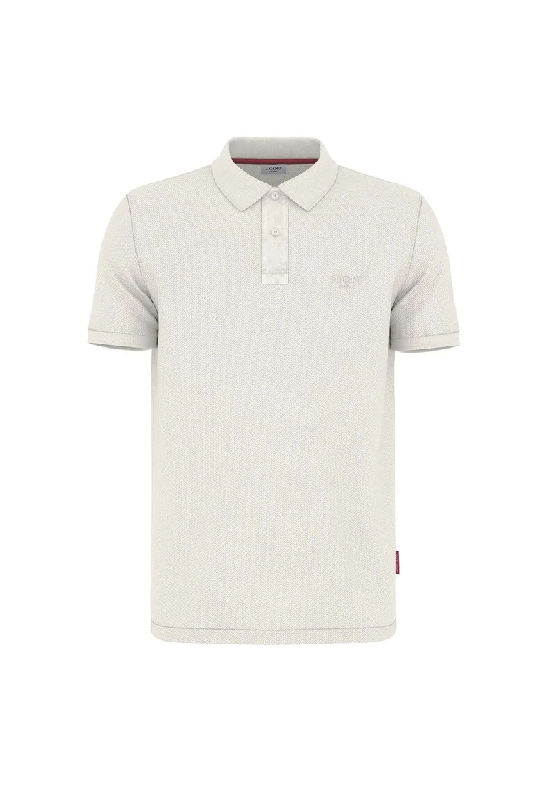 Tricou polo din amestec de bumbac organic, Crem