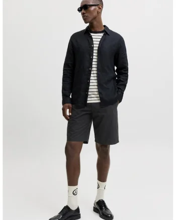 Bermude chino din bumbac, Negru