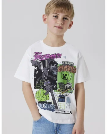 Tricou din bumbac organic cu imprimeu grafic, Verde/Alb optic