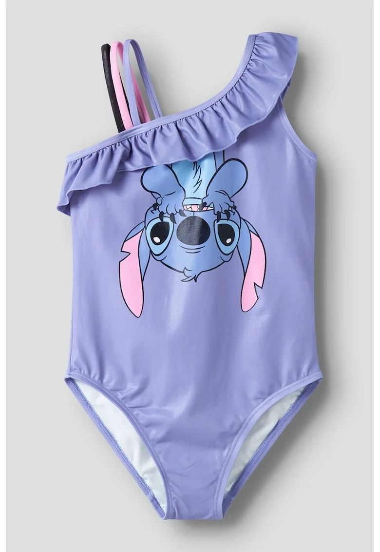 Costum de baie intreg cu imprimeu Stitch, Lila