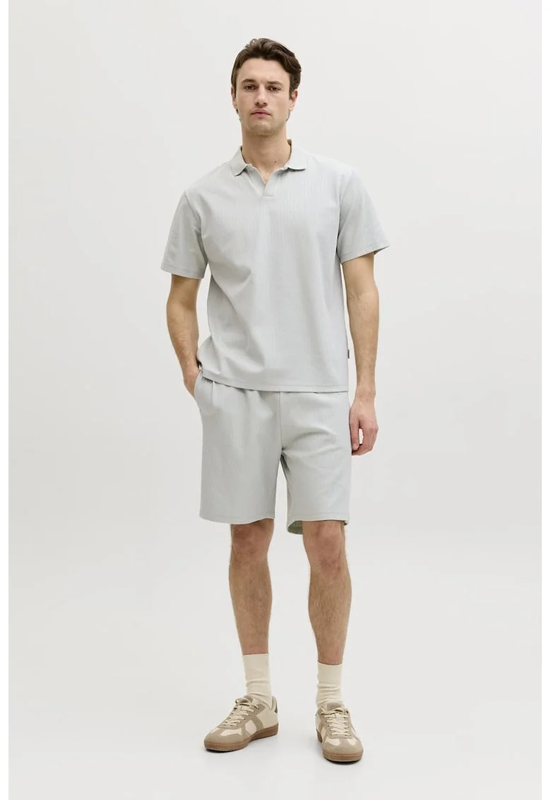 Tricou polo din amestec de bumbac, Gri marmorat
