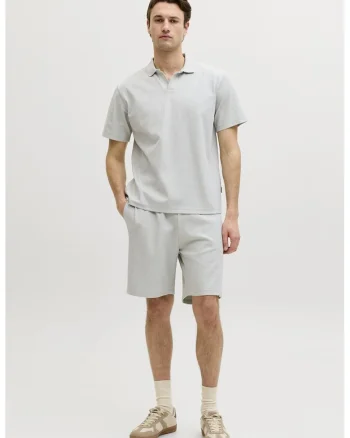 Tricou polo din amestec de bumbac, Gri marmorat
