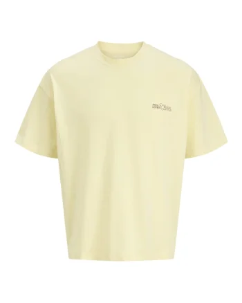Tricou cu model grafic pe partea din spate, Coral/Galben pastel