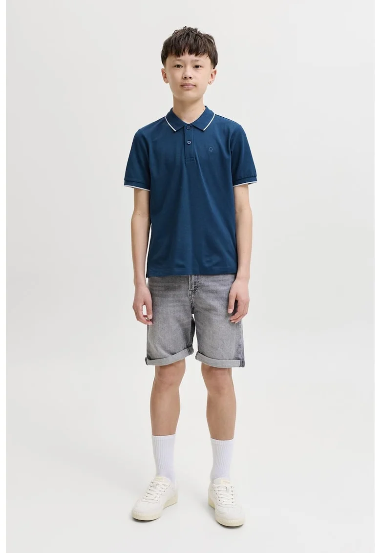 Tricou polo din bumbac organic, Albastru oceanic