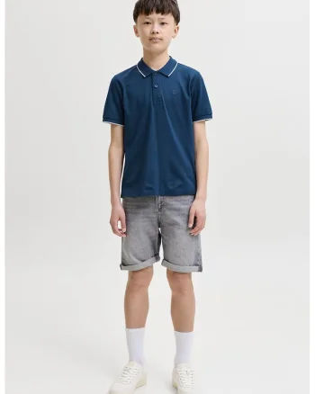 Tricou polo din bumbac organic, Albastru oceanic