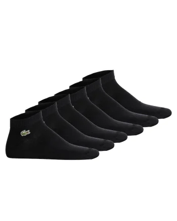Set de sosete unisex pana la glezna, cu logo - 6 perechi, Negru