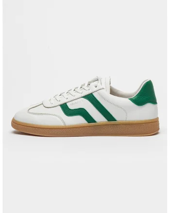 Pantofi sport de piele, Alb/Verde aquamarin