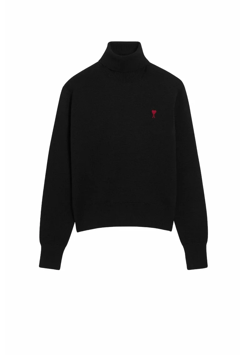 Ami de Coeur turtleneck black sweater, Negru