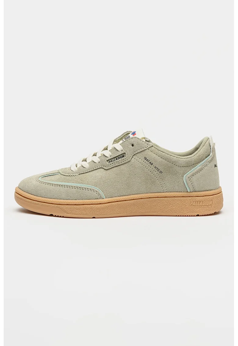 Pantofi sport Pallacup din piele intoarsa si model low-cut, Gri cenusiu