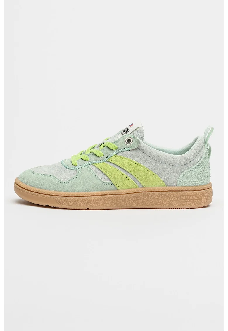 Pantofi sport low-cut PllaCup Flame din piele intoarsa, Verde lime/Verde menta