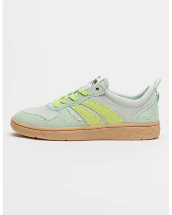Pantofi sport low-cut PllaCup Flame din piele intoarsa, Verde lime/Verde menta