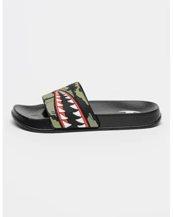 Papuci din cauciuc Sharky, Verde/Negru