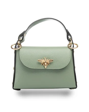 Geanta dama, piele naturala, Iris, Verde pal, 6*20*13