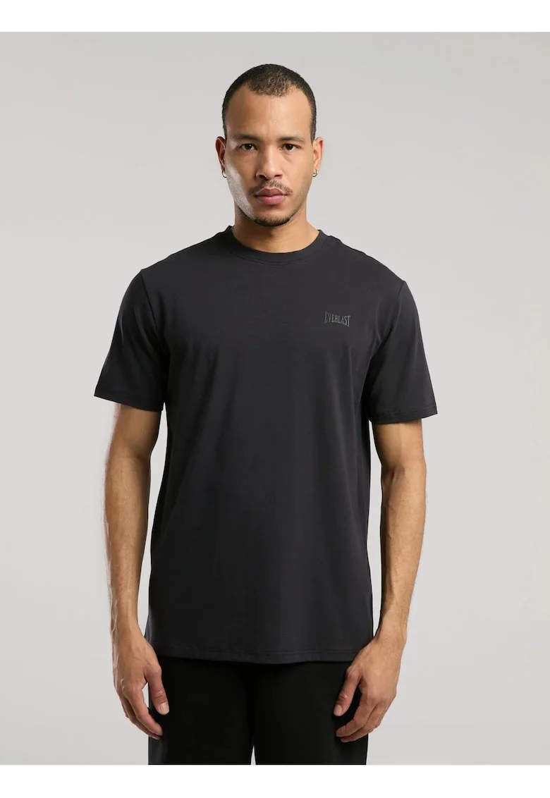 Tricou din amestec de bumbac cu detaliu logo, Gri