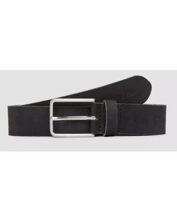 Curea barbati din piele intoarsa, catarama clasica cu stift, Negru, Negru