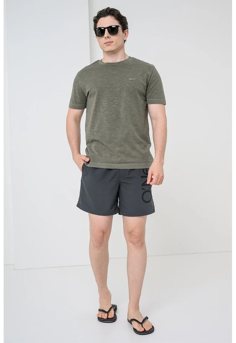 Pantaloni scurti de baie cu logo Cali, Gri antracit