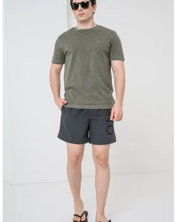 Pantaloni scurti de baie cu logo Cali, Gri antracit