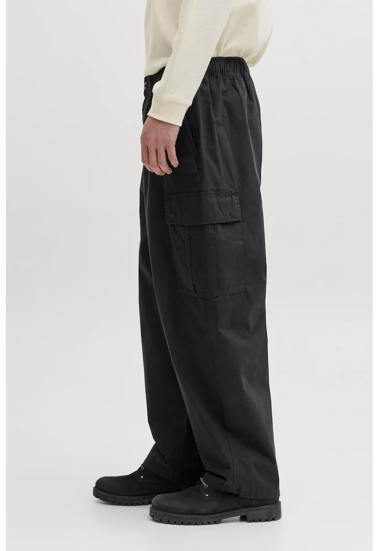Pantaloni cargo cu croiala relaxed-fit, Negru