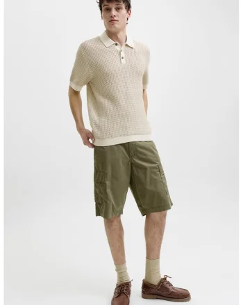 Pantaloni scurti cargo cu croiala lejera, Verde masliniu