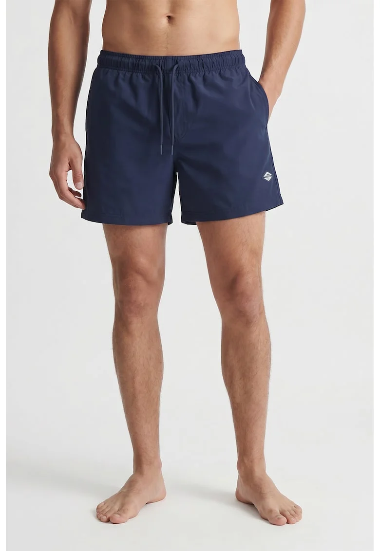 Pantaloni scurti de baie cu snur in talie, Bleumarin