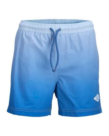 Pantaloni scurti de baie cu aspect in degrade, Albastru azur