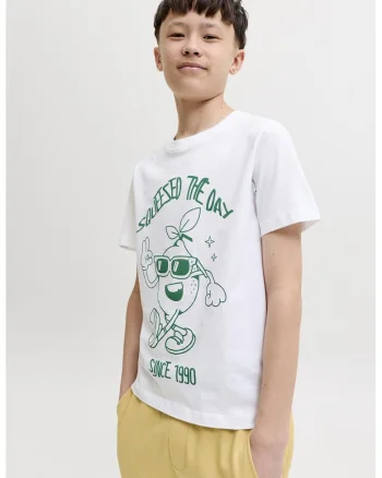 Tricou cu imprimeu grafic si model text, Verde/Alb optic