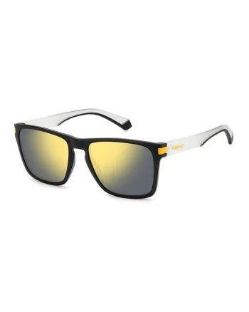 Ochelari de soare unisex cu lentile oglinda polarizate, Alb/Negru