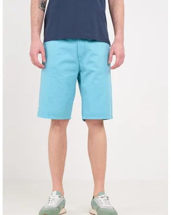 Pantaloni scurti din bumbac cu buzunare, Albastru glaciar