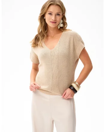 Bluza cu aspect tricotat si decolteu in V Niga