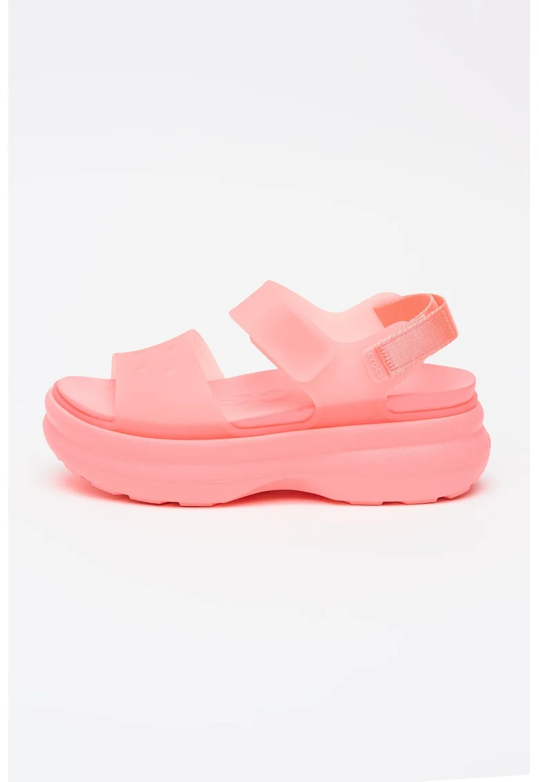 Sandale cu velcro Soho, Roz neon