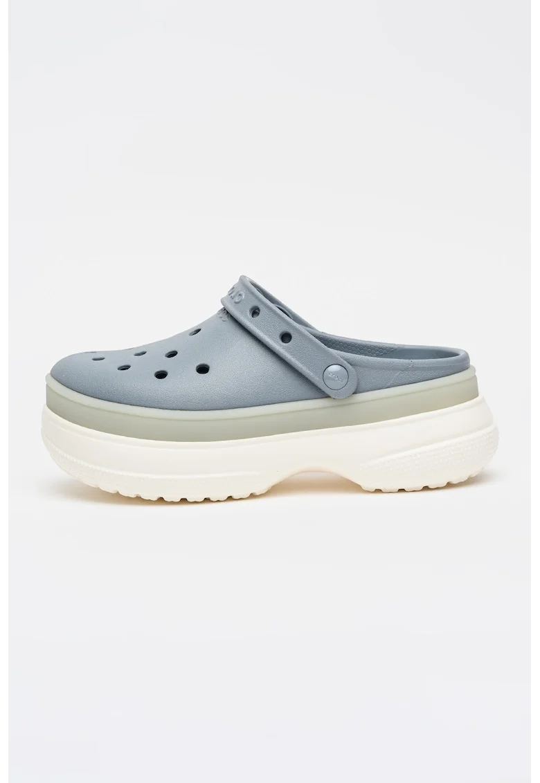 Saboti slingback demi-wedge, Albastru prafuit