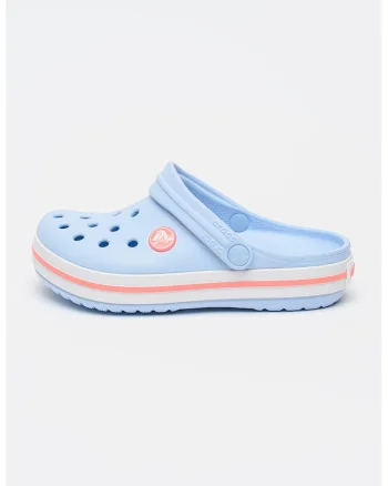 Saboti slingback cu model uni, Albastru deschis