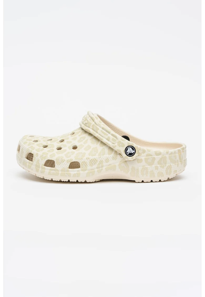 Saboti slingback cu model, Kaki deschis