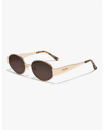 Ochelari de soare ovali unisex, Auriu/Maro