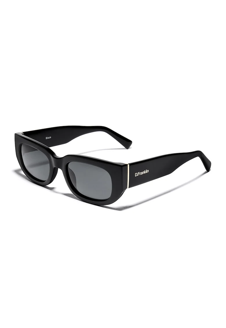 Ochelari de soare dreptunghiulari unisex cu lentile polarizate, Negru