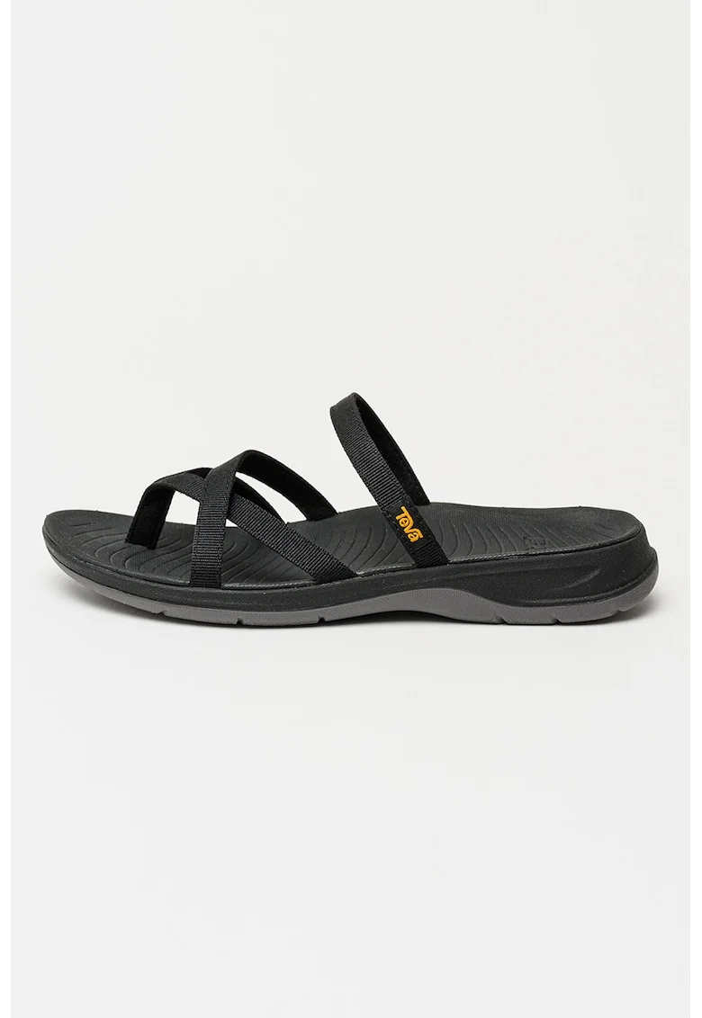 Papuci flip-flop cu logo Tirra Traveler, Negru