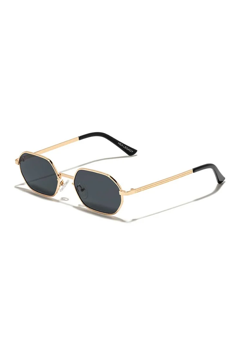 Ochelari de soare hexagonali unisex, Auriu