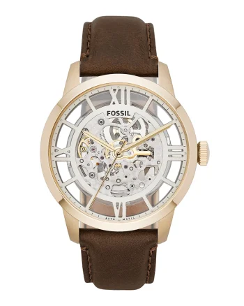 Ceas automatic cu o curea de piele Townsman, Maro